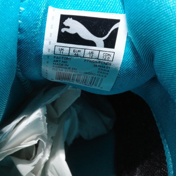 2014 Puma Blaze Of Glory Mesh Evo Trinomic Black Turquoise US 12 357464-01 - Picture 9 of 9